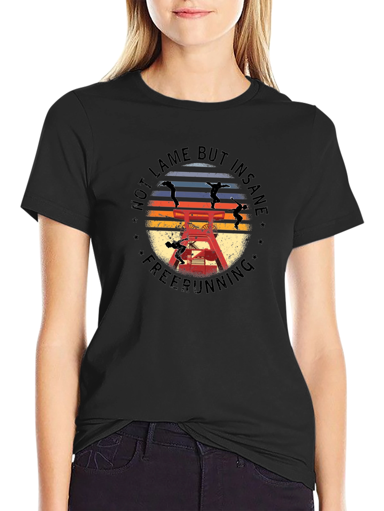 Not Lame But Insane Freerunning Black T-Shirt