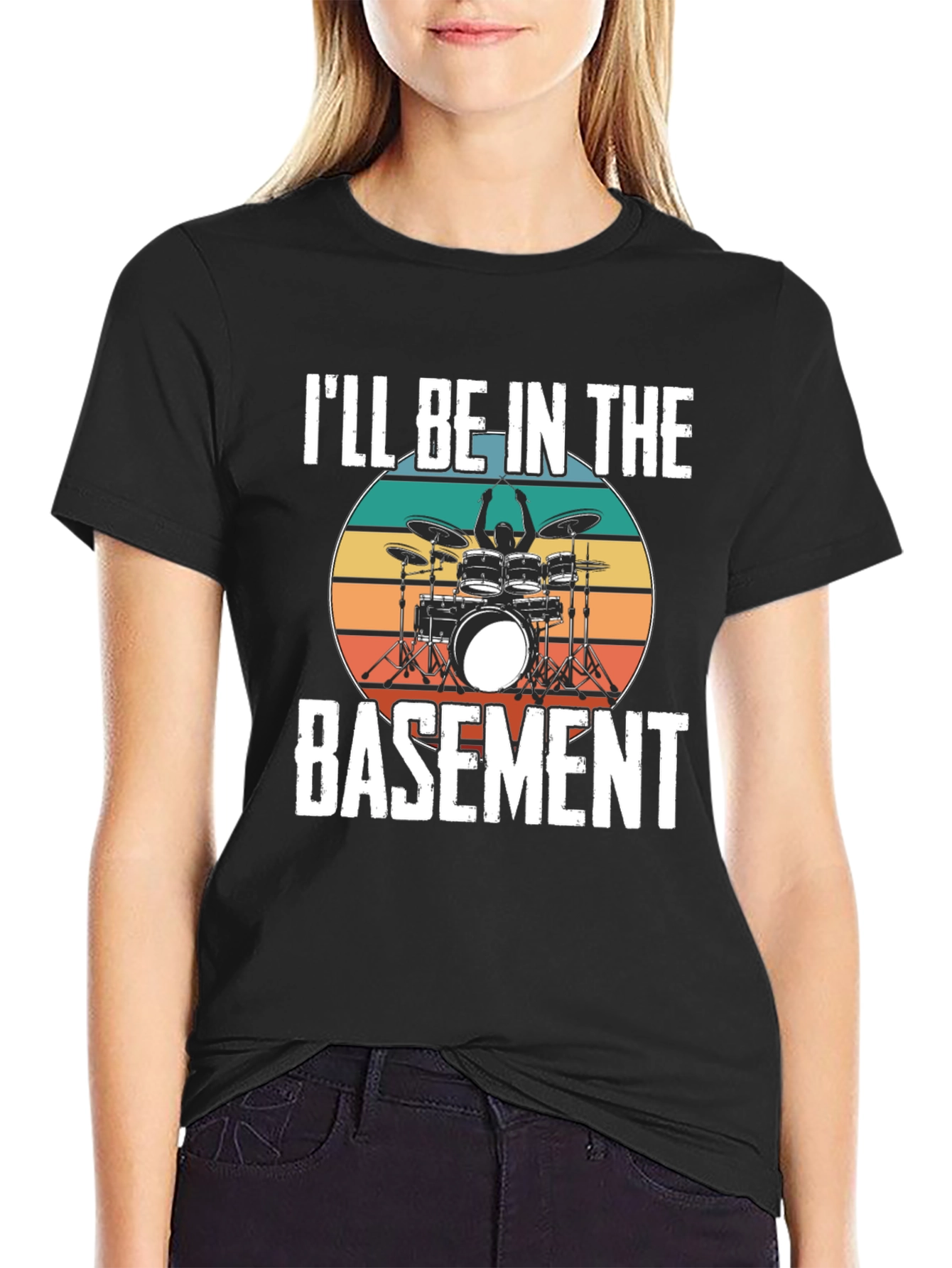 Ill Be In The Basement Drum Set T-Shirt