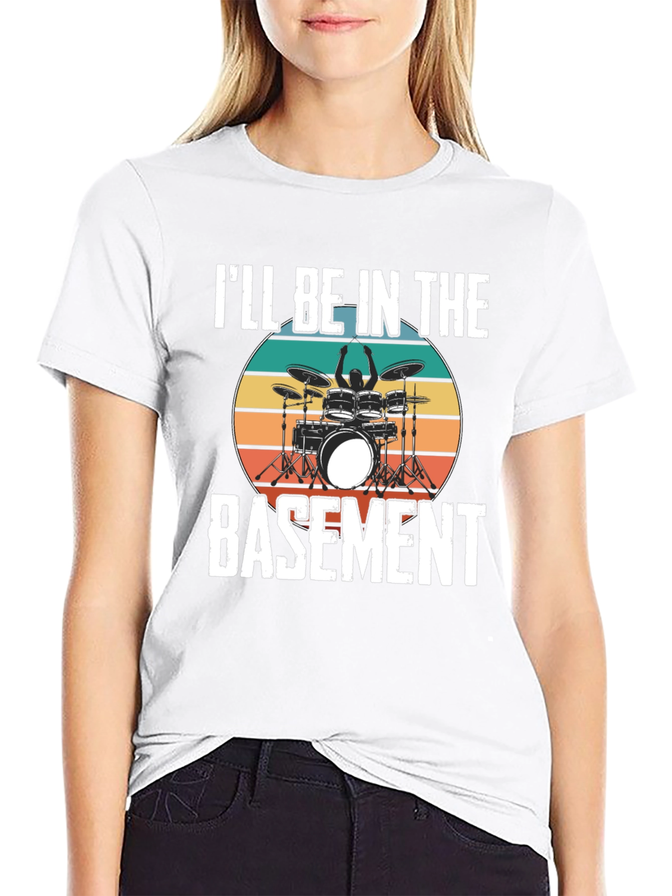 Ill Be In The Basement Drum Set T-Shirt