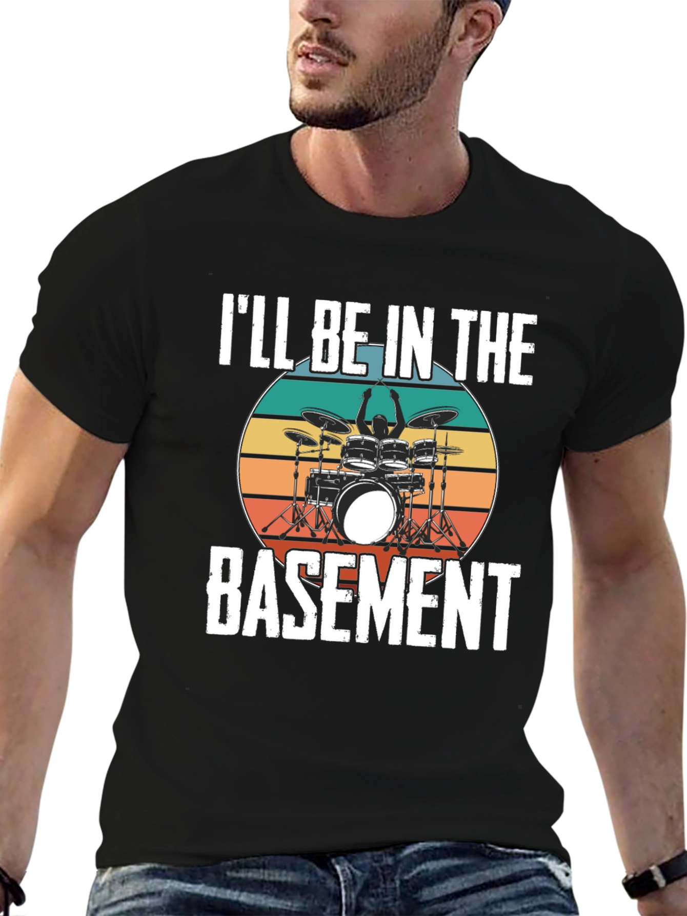 Ill Be In The Basement Drum Set T-Shirt