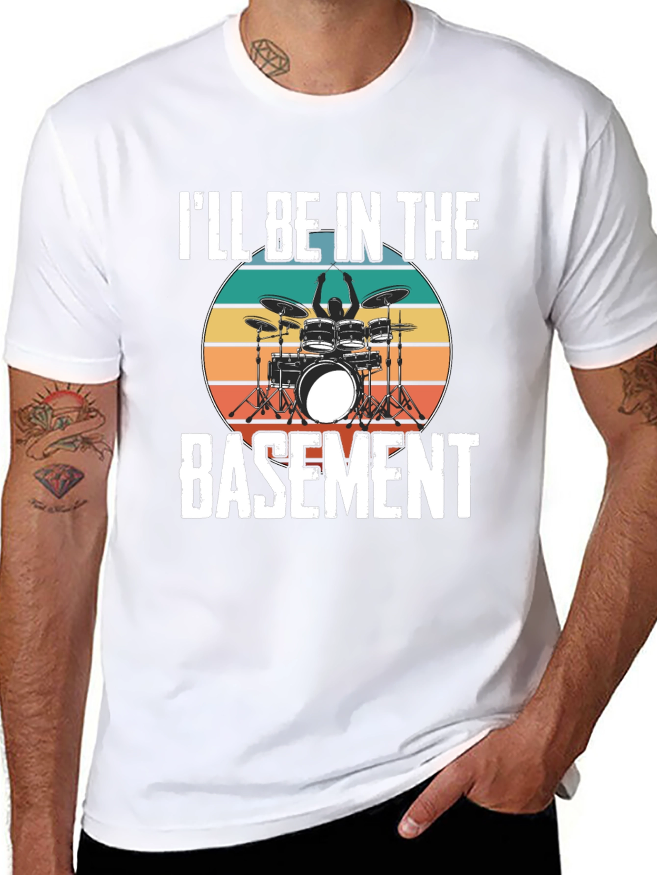 Ill Be In The Basement Drum Set T-Shirt