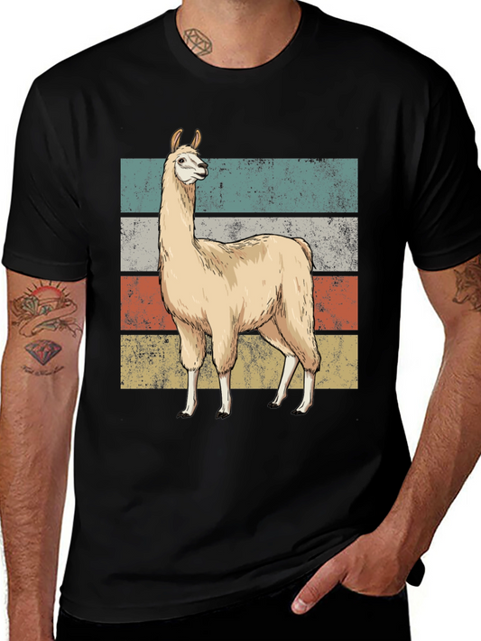 Retro Llama Graphic Tee - Vintage Style T-Shirt
