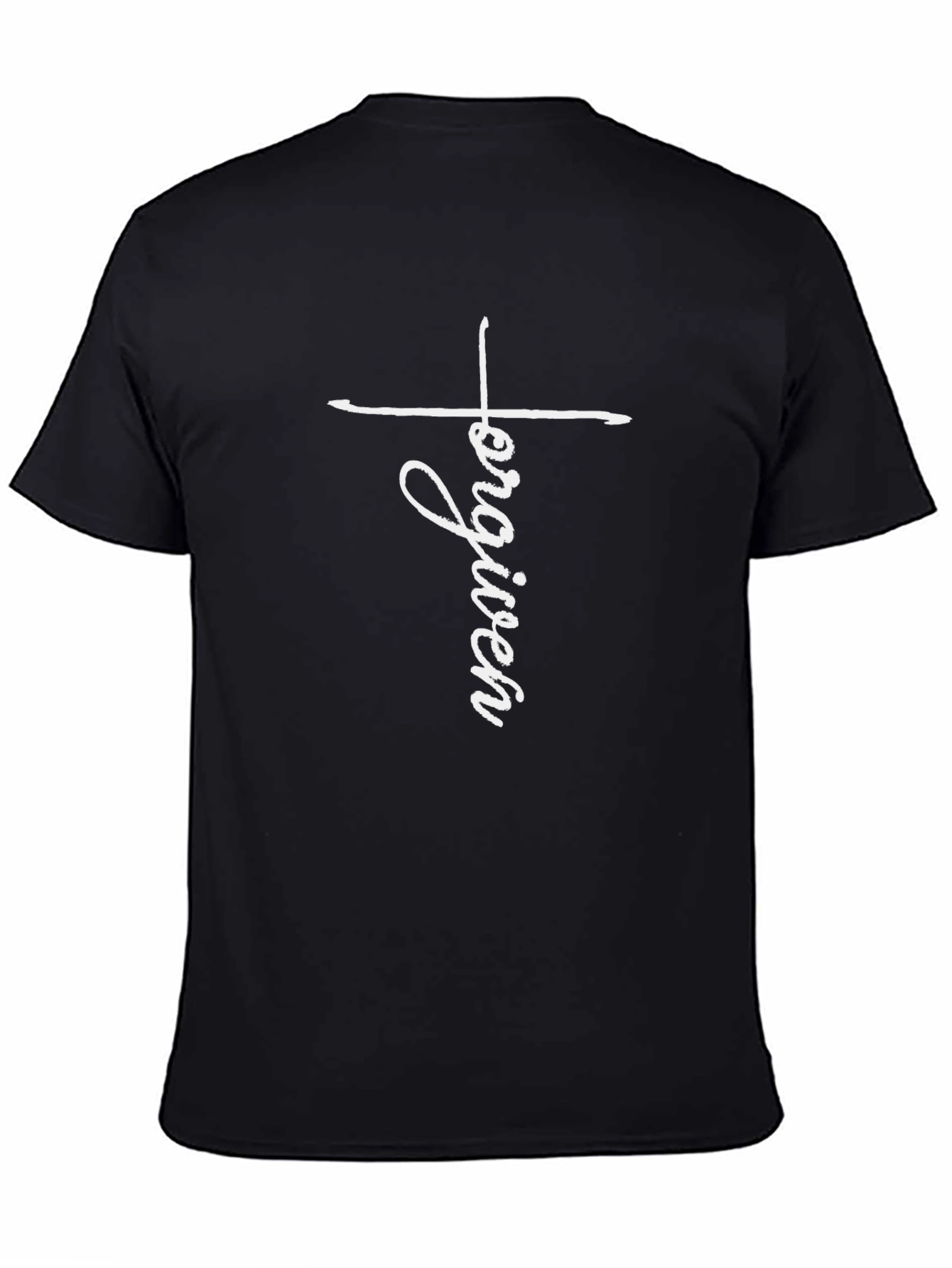 Forgiven Cross Graphic Tee - Black Casual T-Shirt