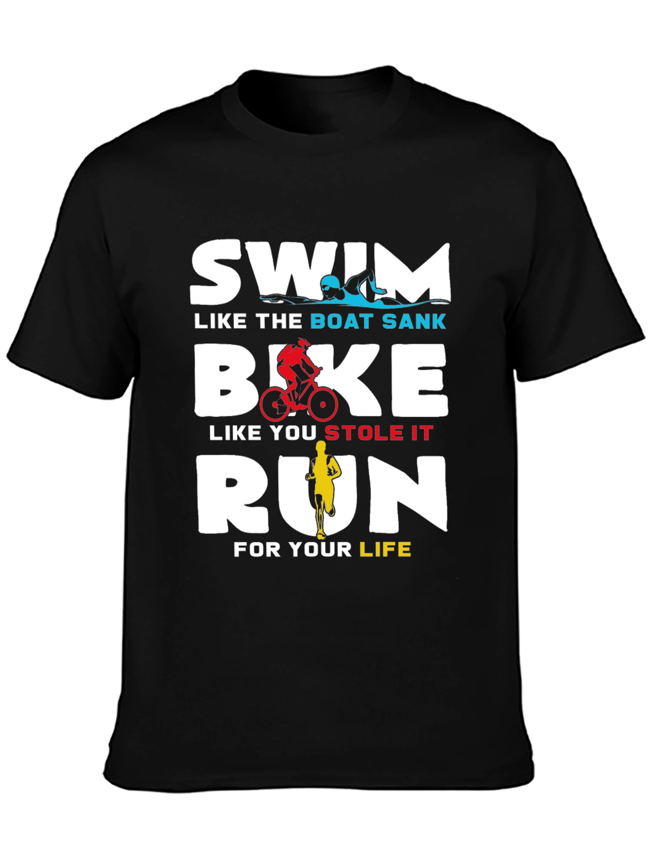 Swim Bike Run T-Shirt - Triathlon Training Tee