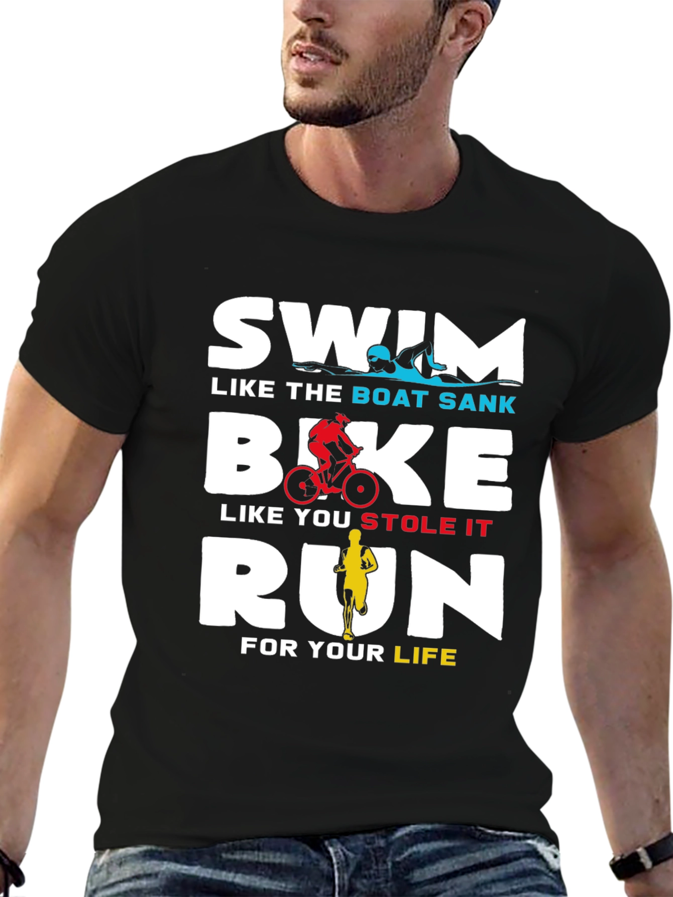 Swim Bike Run T-Shirt - Triathlon Training Tee