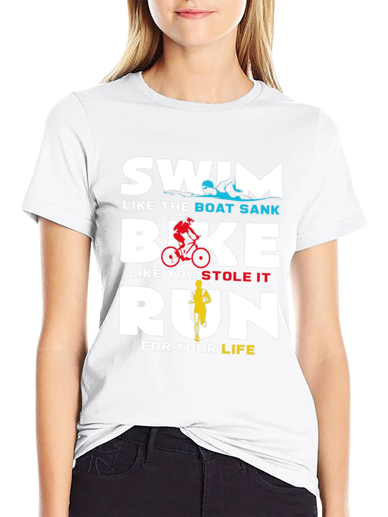 Swim Bike Run T-Shirt - Triathlon Training Tee