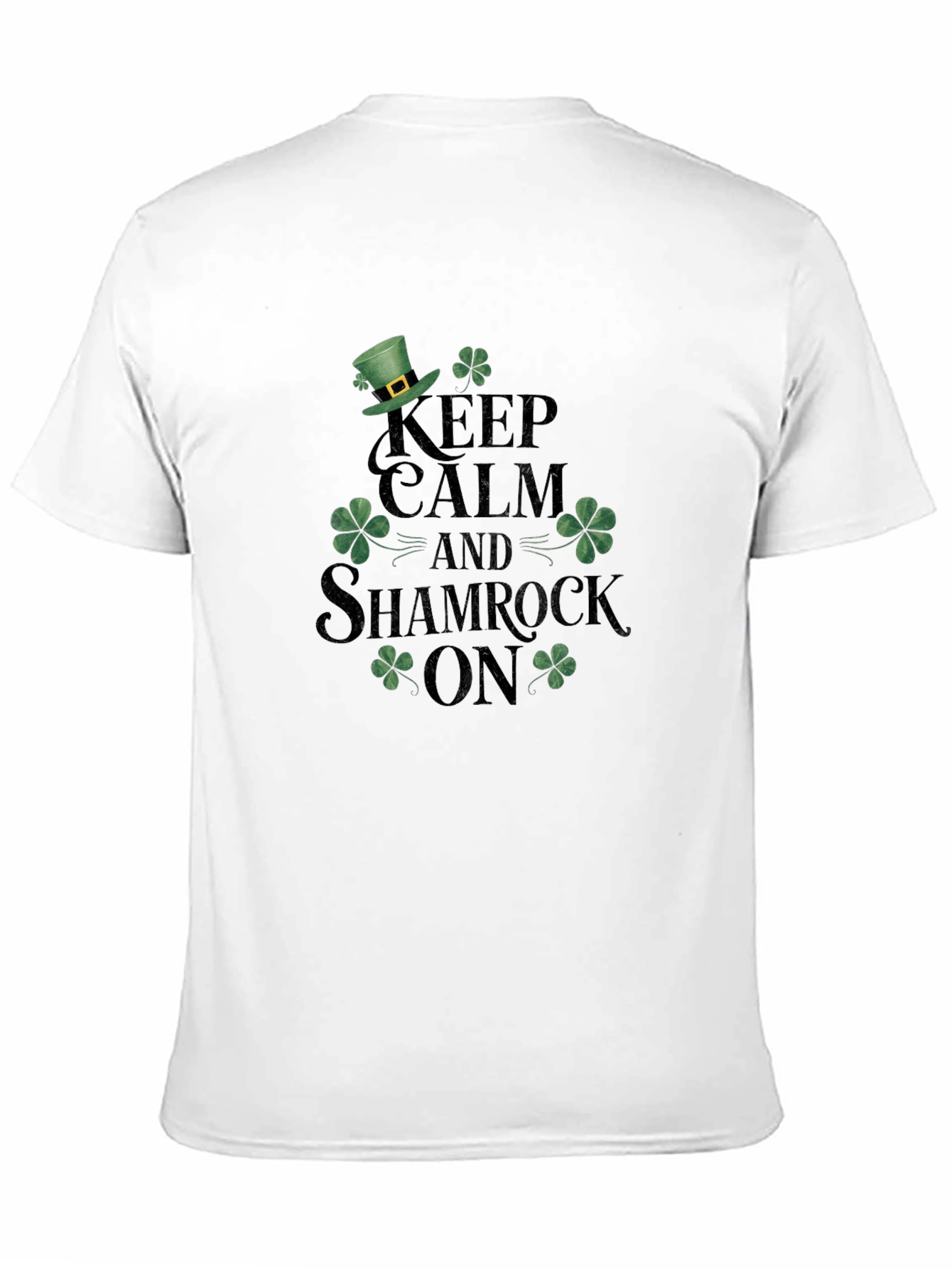 Keep Calm Shamrock On Black T-Shirt
