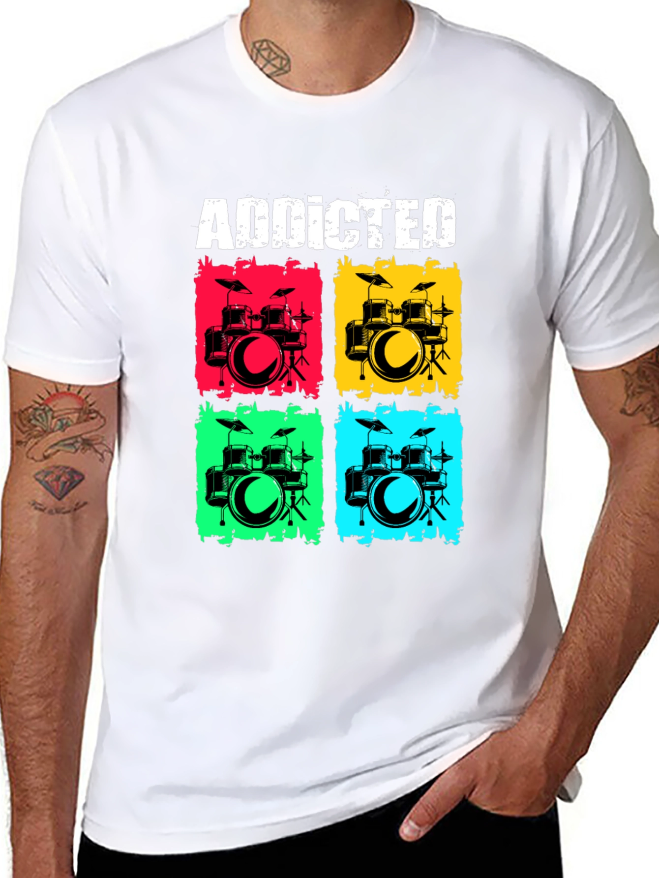 Addicted Drums T-Shirt - Musician Tee