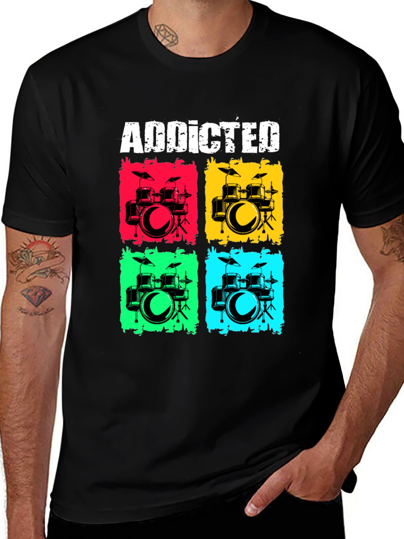 Addicted Drums T-Shirt - Musician Tee