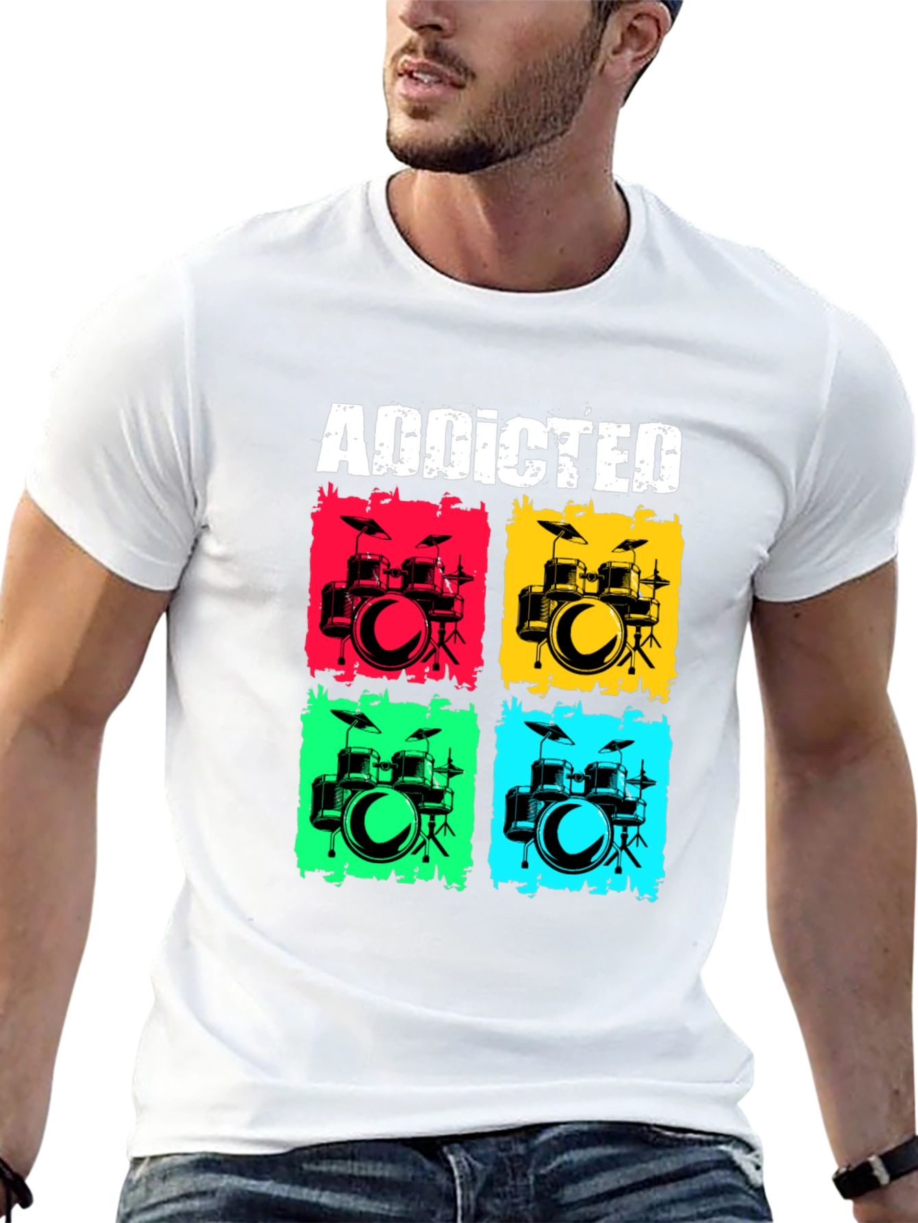 Addicted Drums T-Shirt - Musician Tee