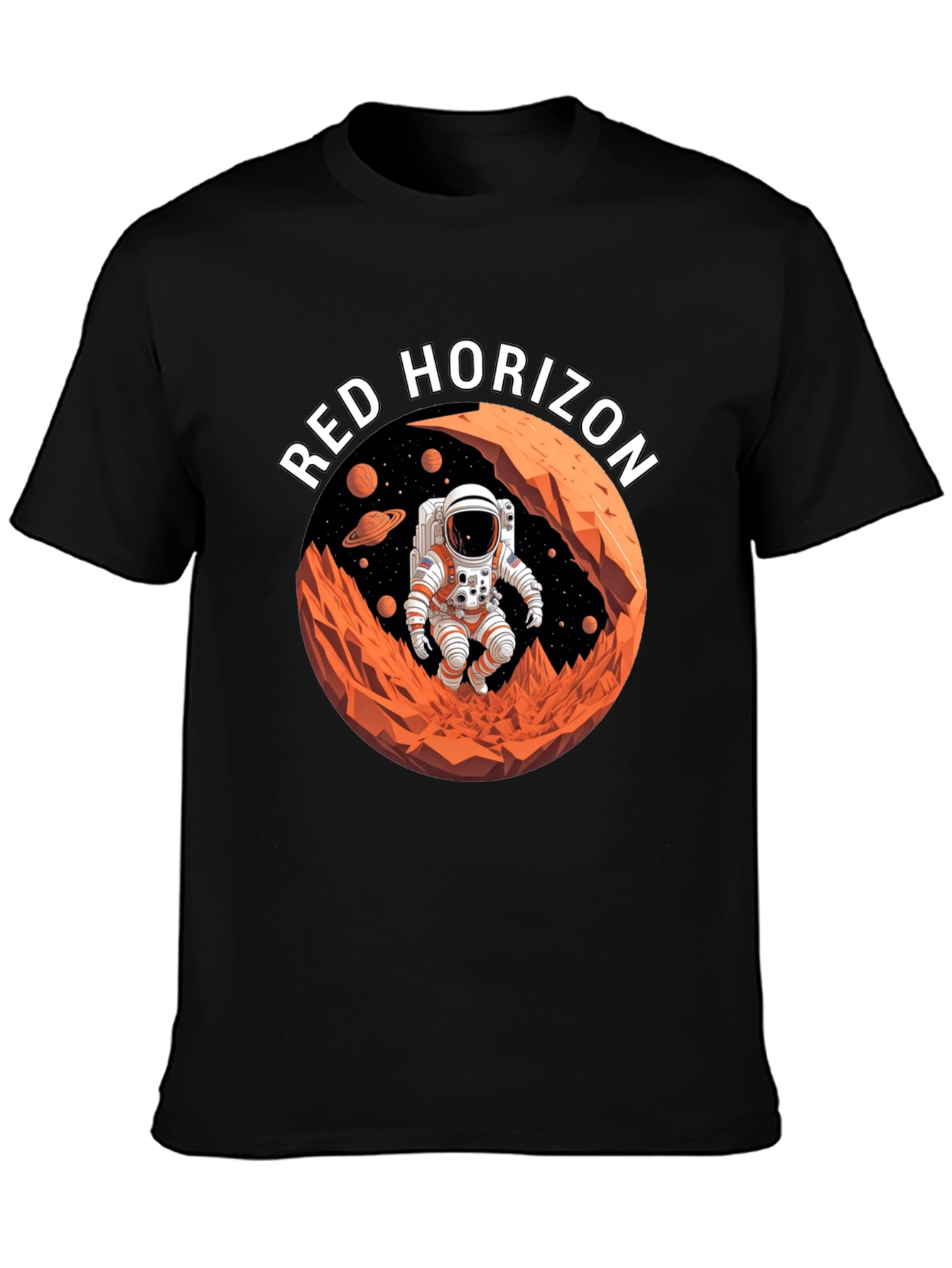 Red Horizon Astronaut T-Shirt - Space Adventure