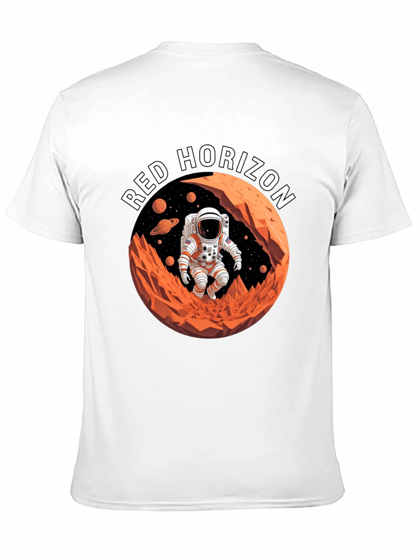 Red Horizon Astronaut T-Shirt - Space Adventure