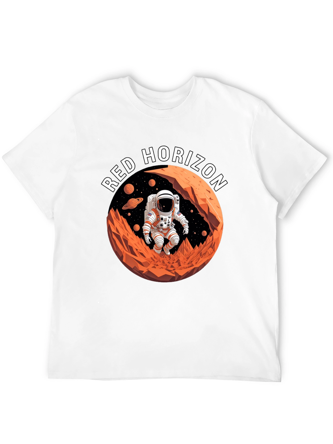 Red Horizon Astronaut T-Shirt - Space Adventure