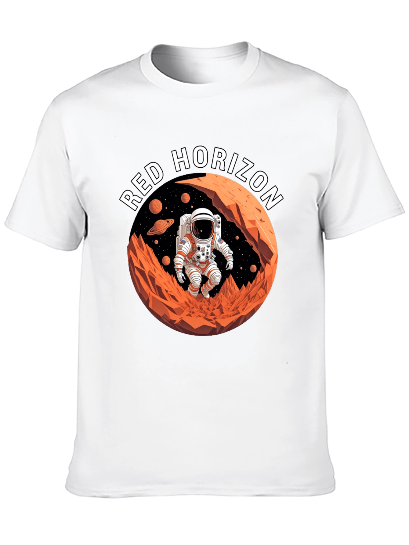 Red Horizon Astronaut T-Shirt - Space Adventure