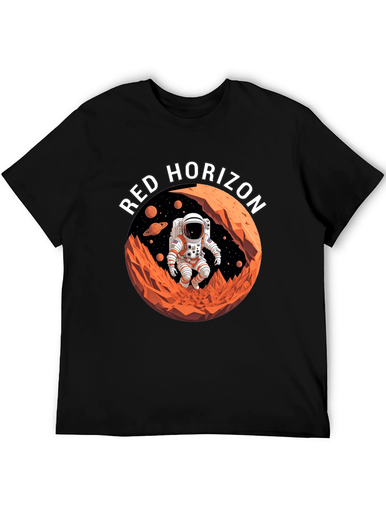 Red Horizon Astronaut T-Shirt - Space Adventure
