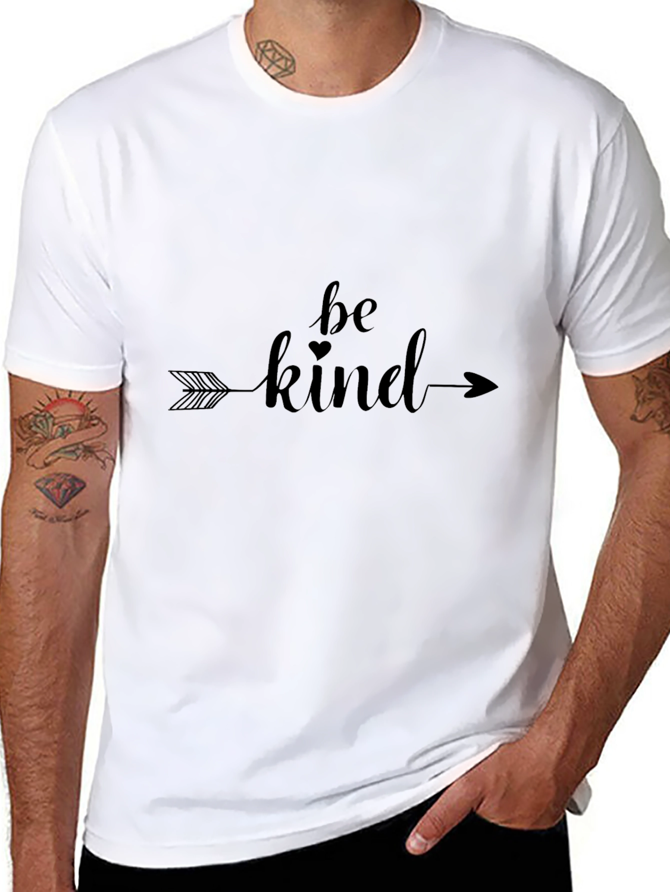 Be Kind Arrow Graphic Tee - Black Casual T-Shirt
