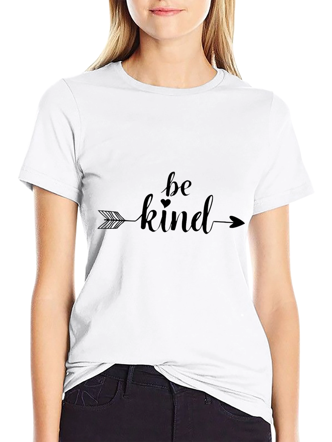 Be Kind Arrow Graphic Tee - Black Casual T-Shirt