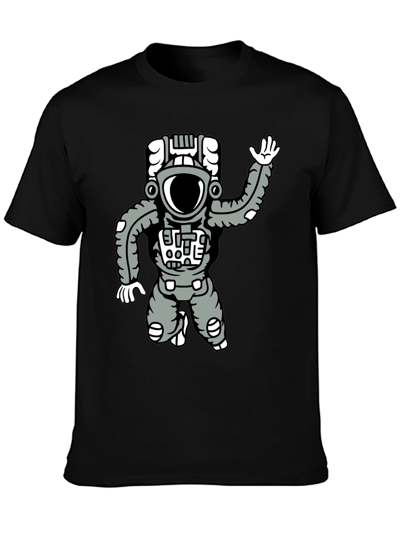 Astronaut Graphic Tee - Black Cotton Comfort
