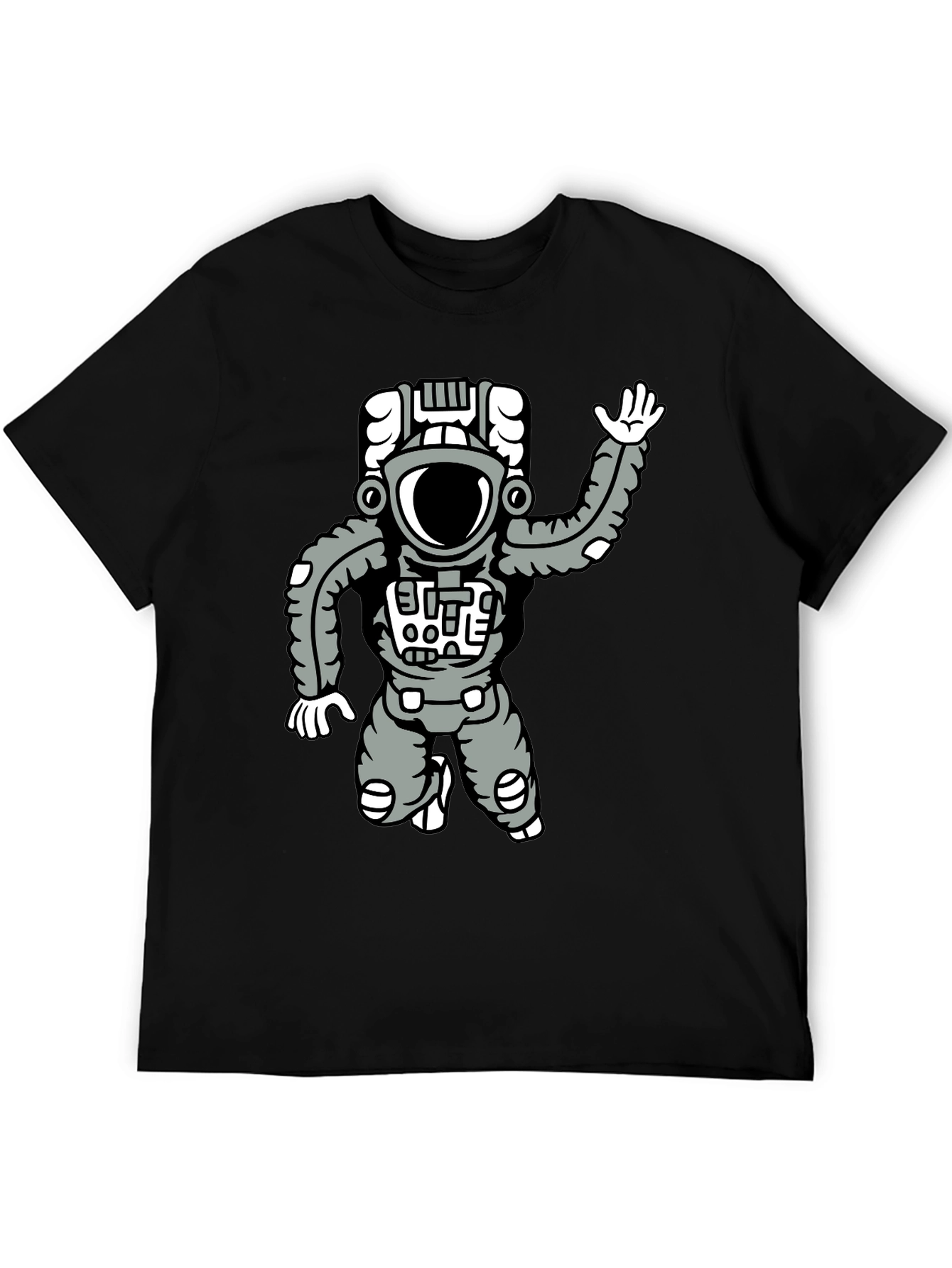 Astronaut Graphic Tee - Black Cotton Comfort