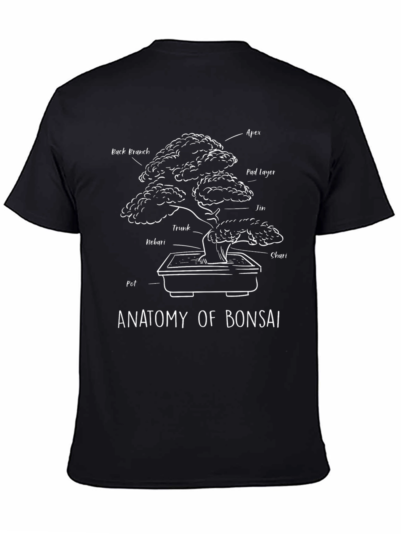 Anatomy of Bonsai T-Shirt - Artistic Tree Design