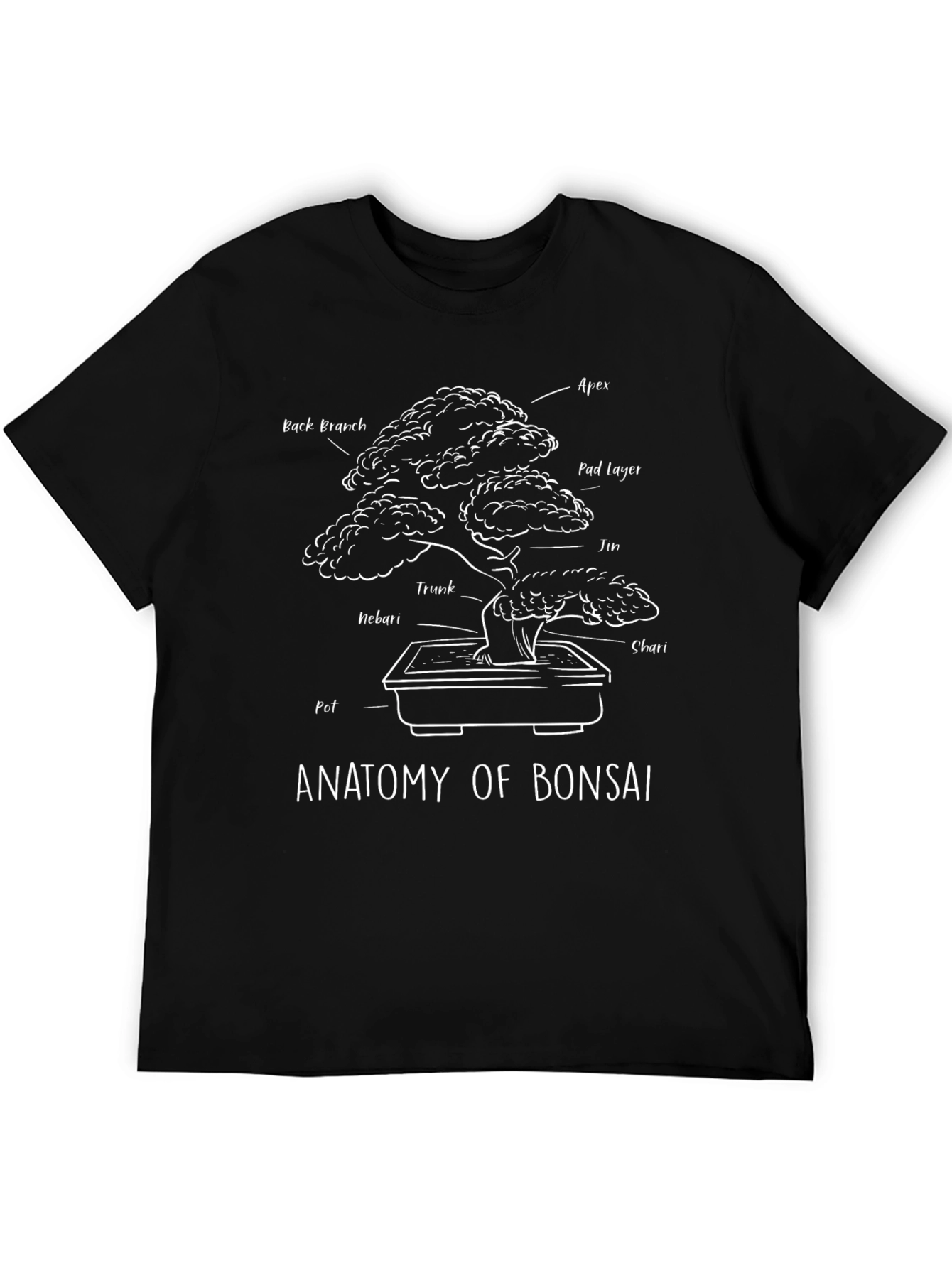 Anatomy of Bonsai T-Shirt - Artistic Tree Design