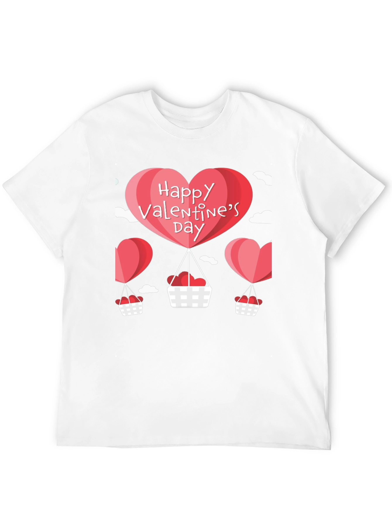Valentines Day Balloon Graphic Tee - Black