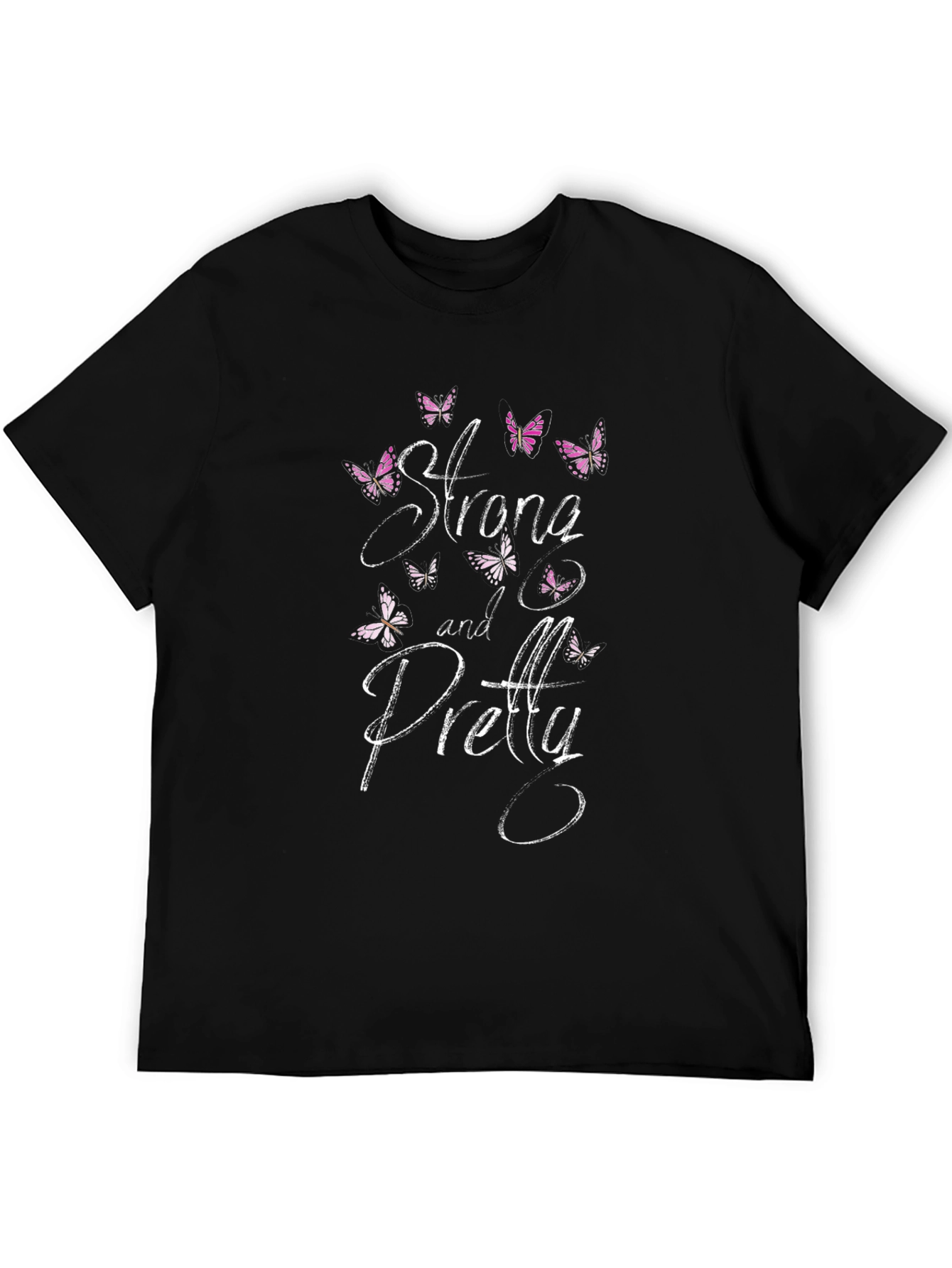 Strong and Pretty Butterfly T-Shirt - Black