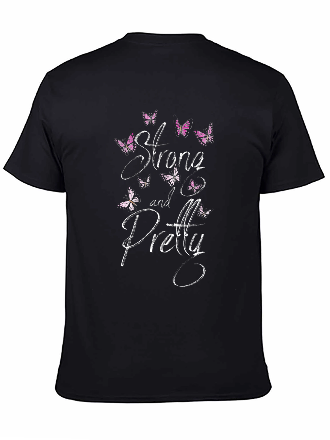 Strong and Pretty Butterfly T-Shirt - Black