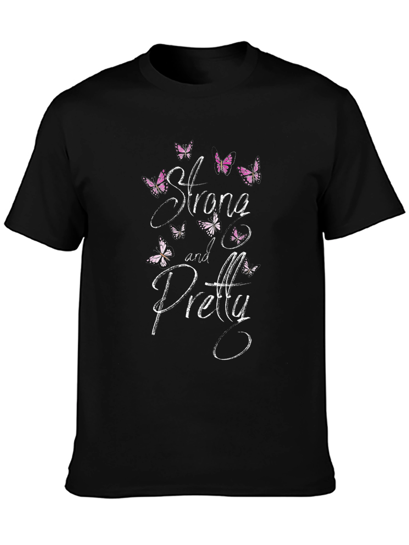 Strong and Pretty Butterfly T-Shirt - Black