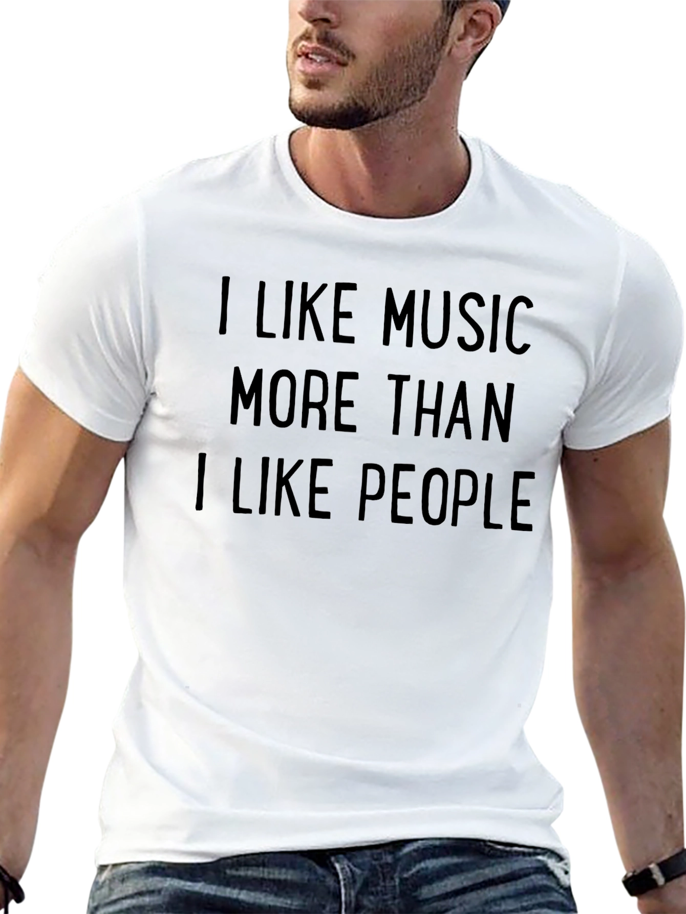 I Like Music Tee - Introvert Humor T-Shirt