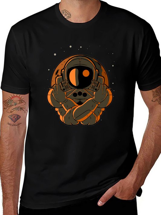 Astronaut Middle Finger Graphic T-Shirt
