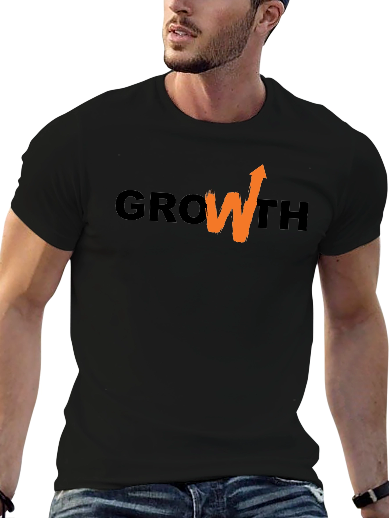 Growth Arrow Graphic T-Shirt - Black