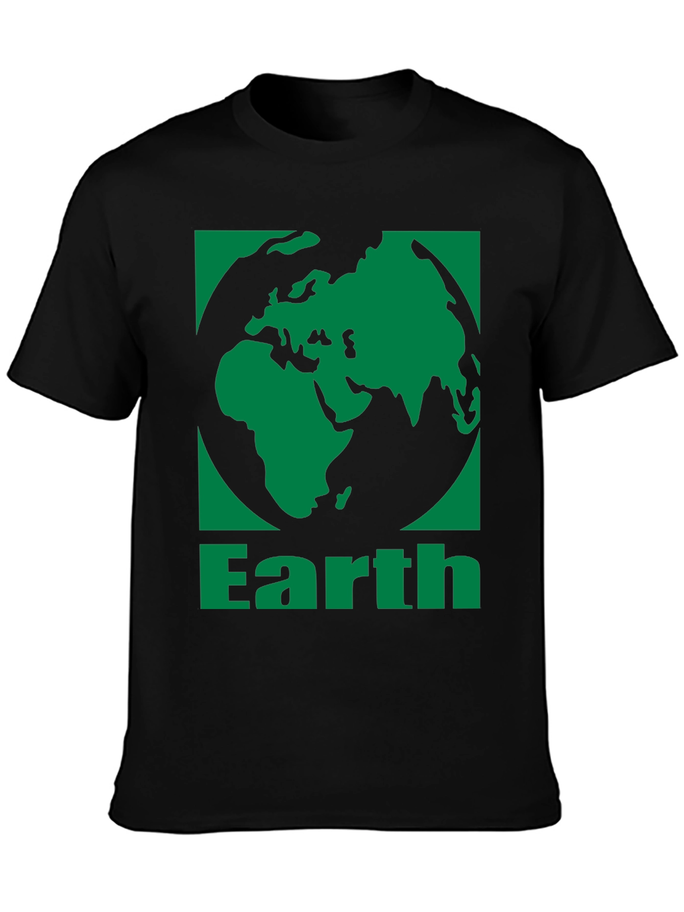 Earth Graphic Tee - Black Cotton Blend T-Shirt
