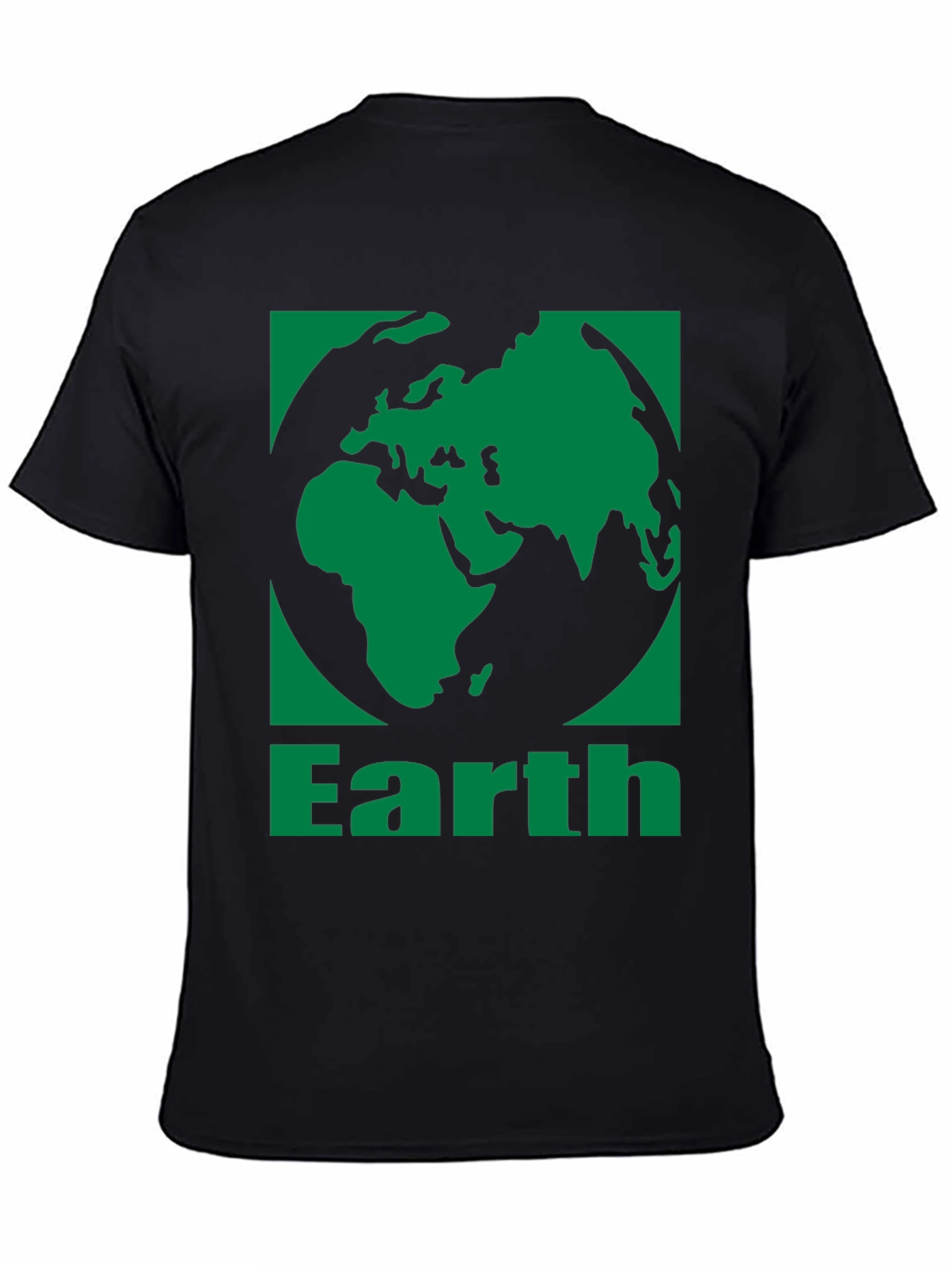 Earth Graphic Tee - Black Cotton Blend T-Shirt