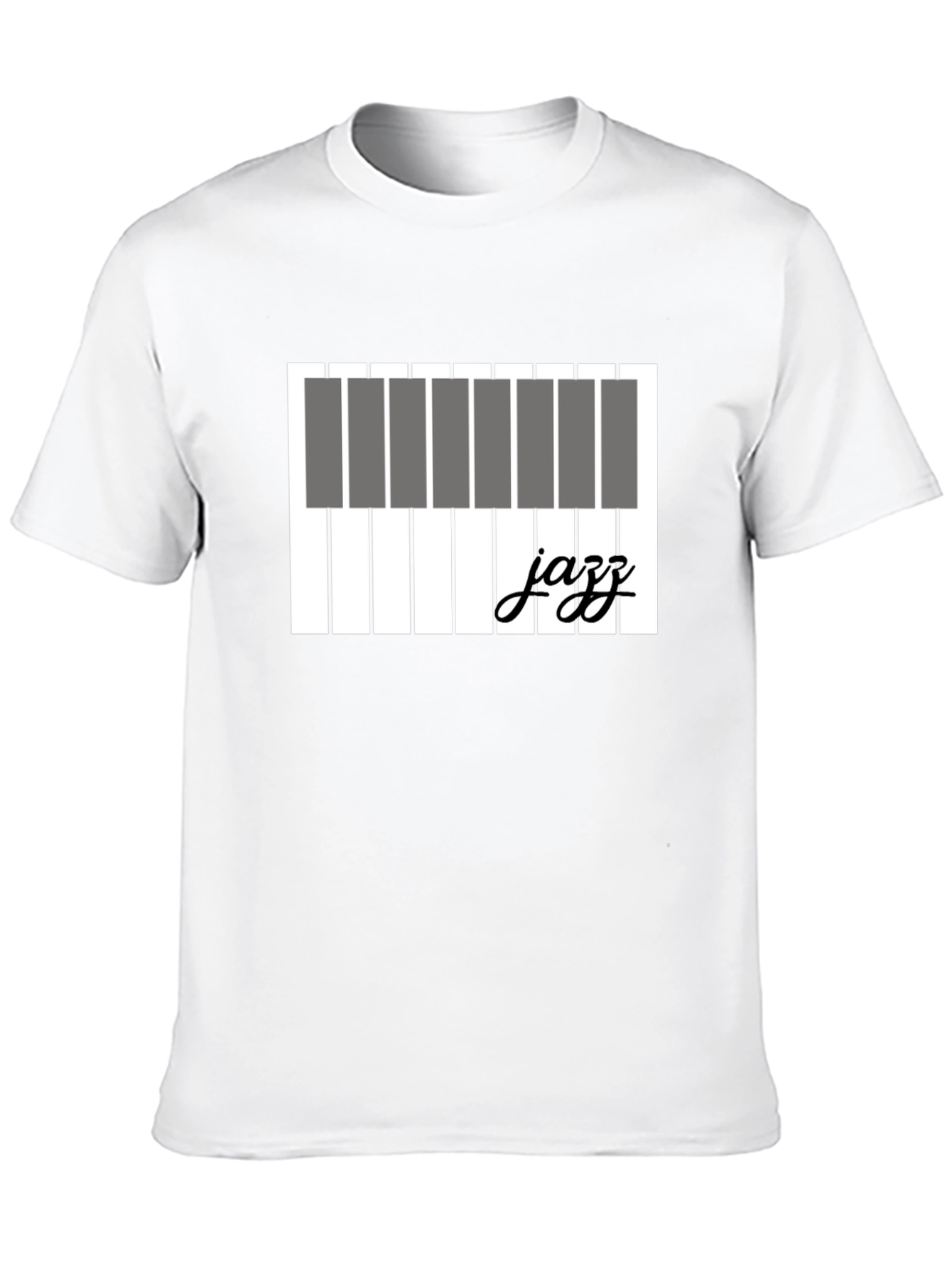 Jazz Piano Keys Graphic T-Shirt - Black