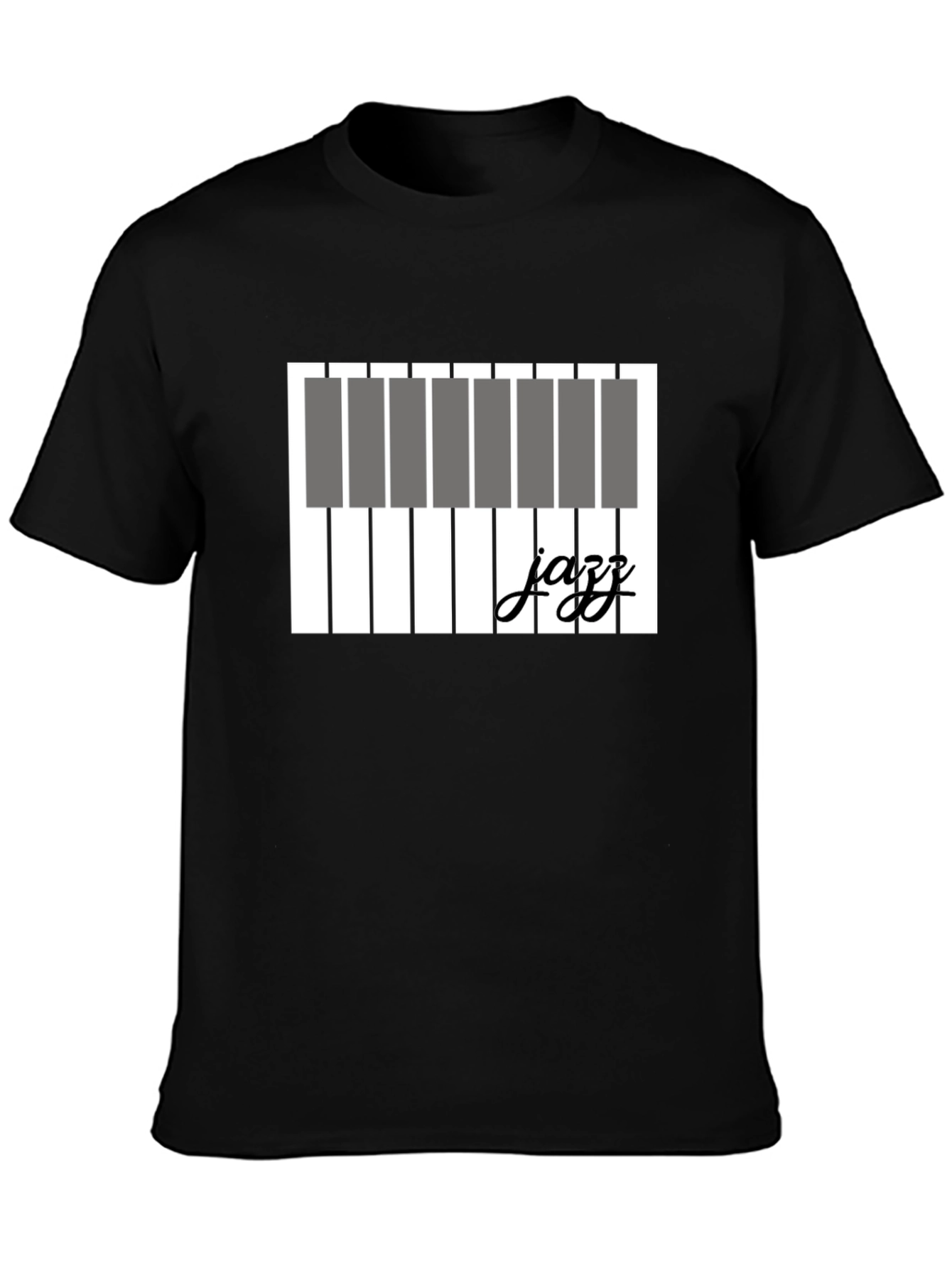 Jazz Piano Keys Graphic T-Shirt - Black