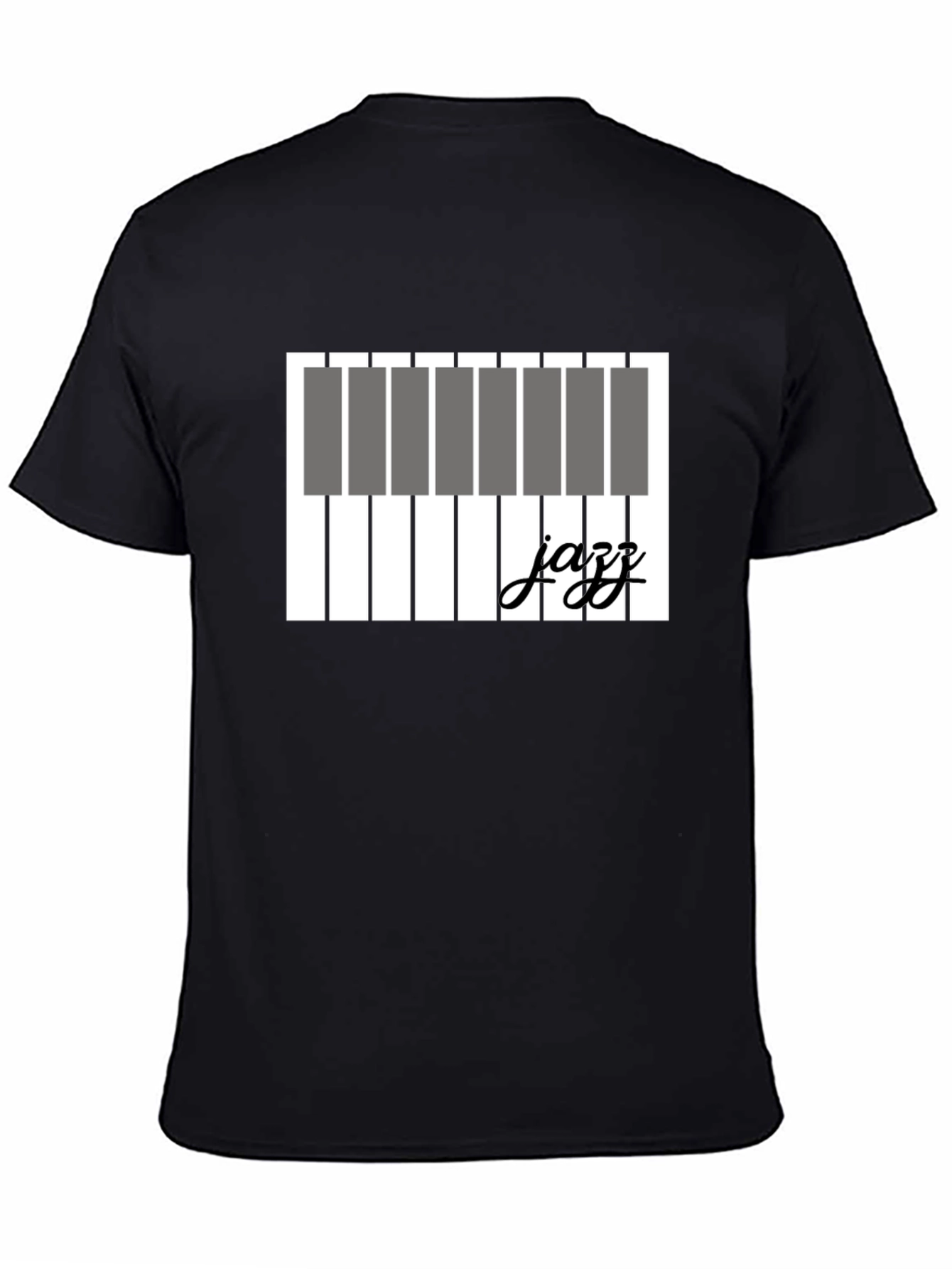 Jazz Piano Keys Graphic T-Shirt - Black