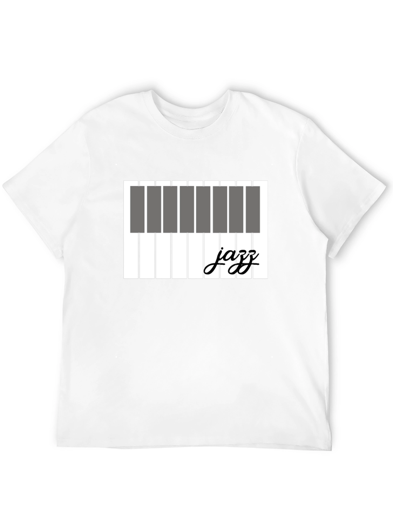 Jazz Piano Keys Graphic T-Shirt - Black