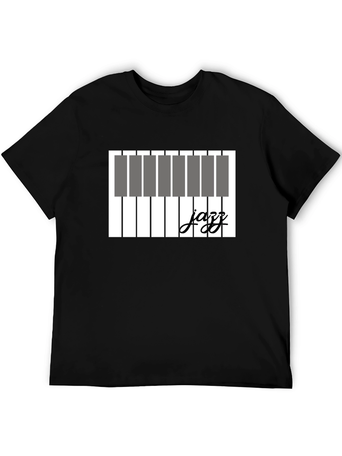 Jazz Piano Keys Graphic T-Shirt - Black