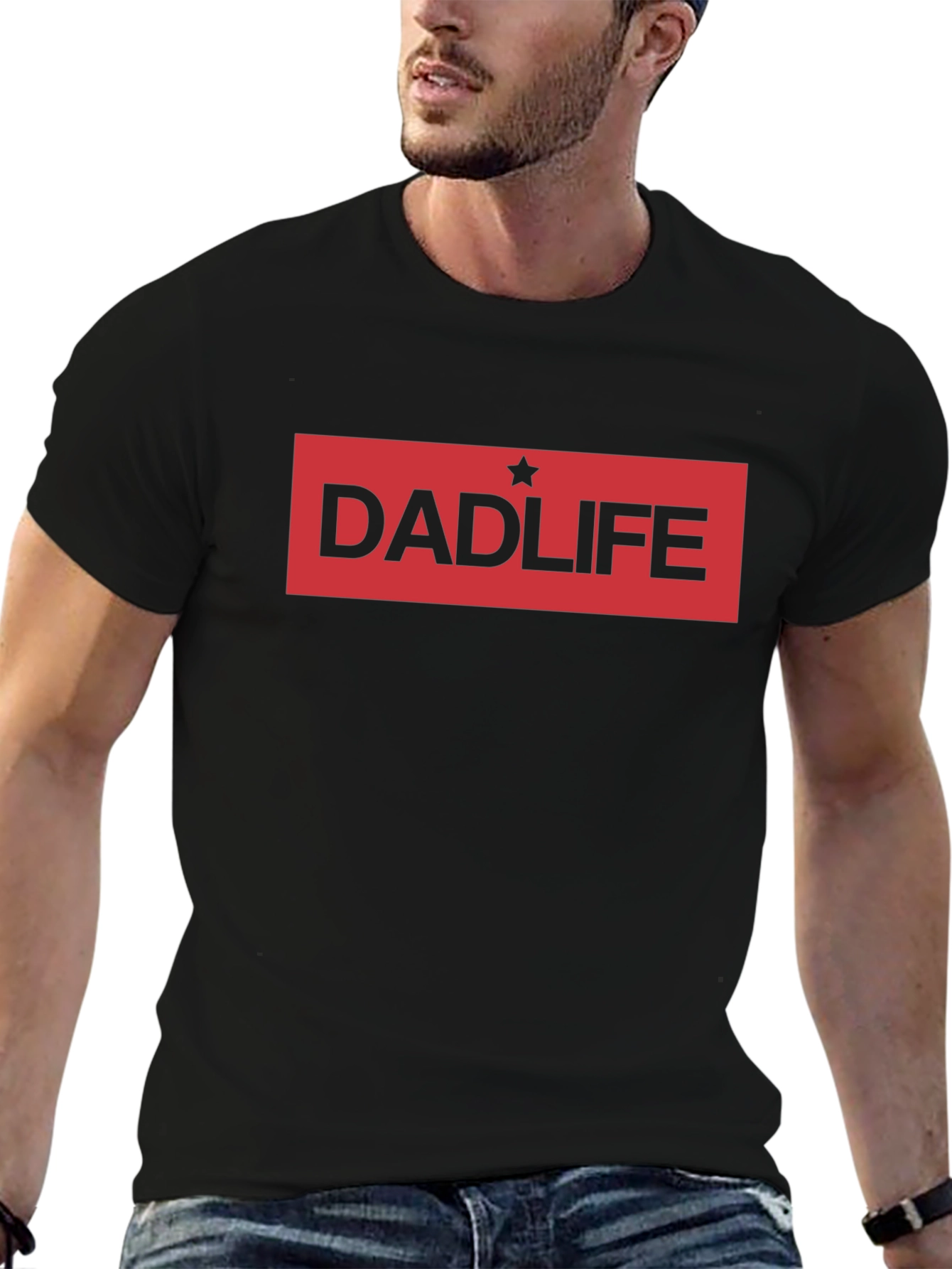 Dad Life Graphic Tee - Black Casual Comfort