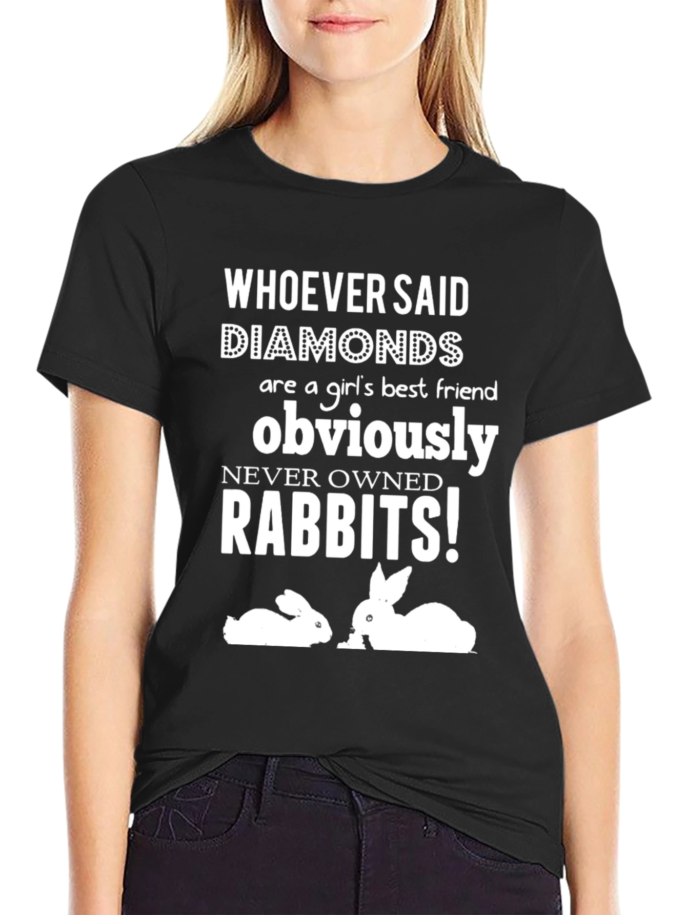Diamonds vs Rabbits Graphic T-Shirt