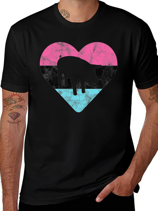 Pig Heart Graphic Tee - Unique Design Soft Cotton