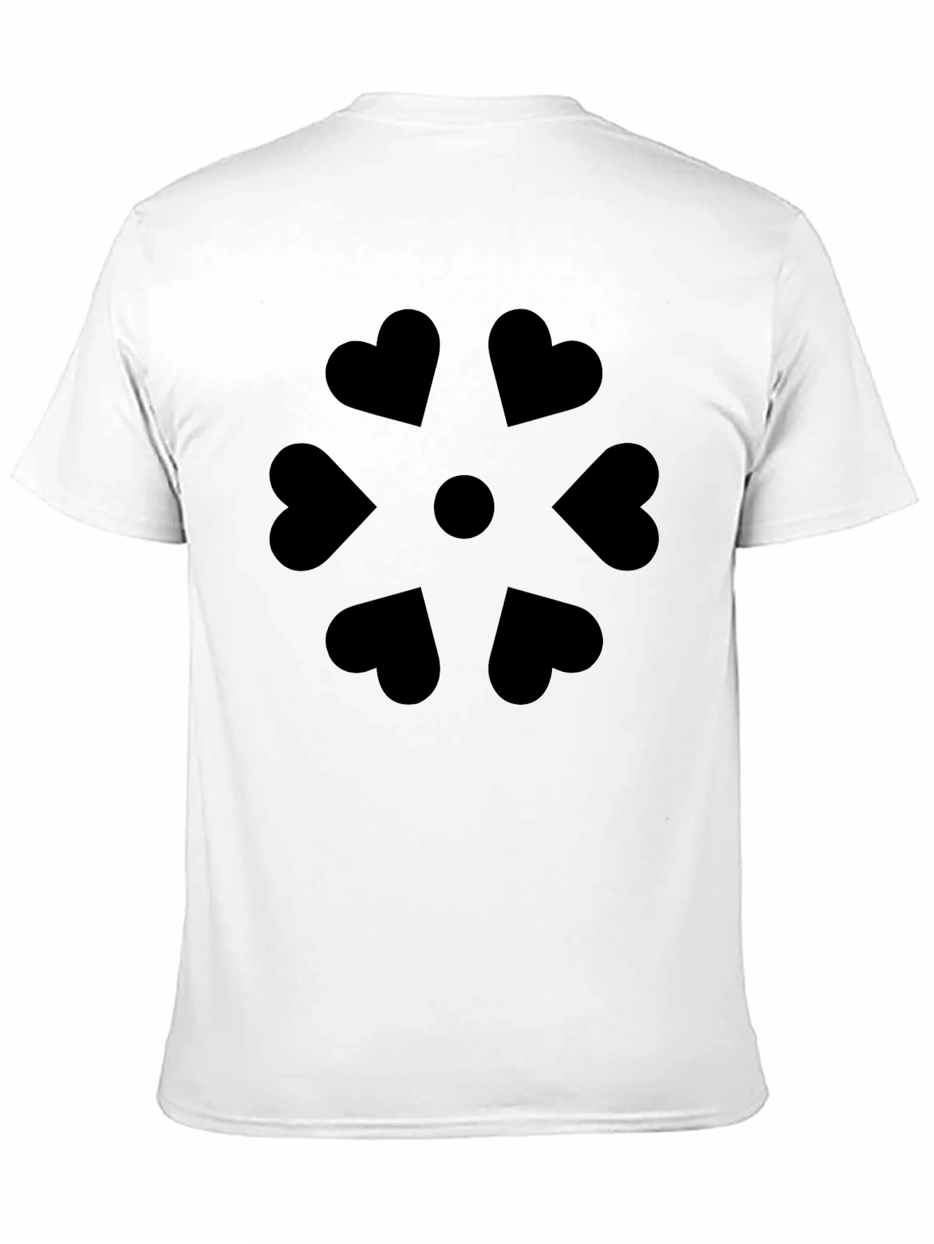 Heart Petal Graphic Black T-Shirt