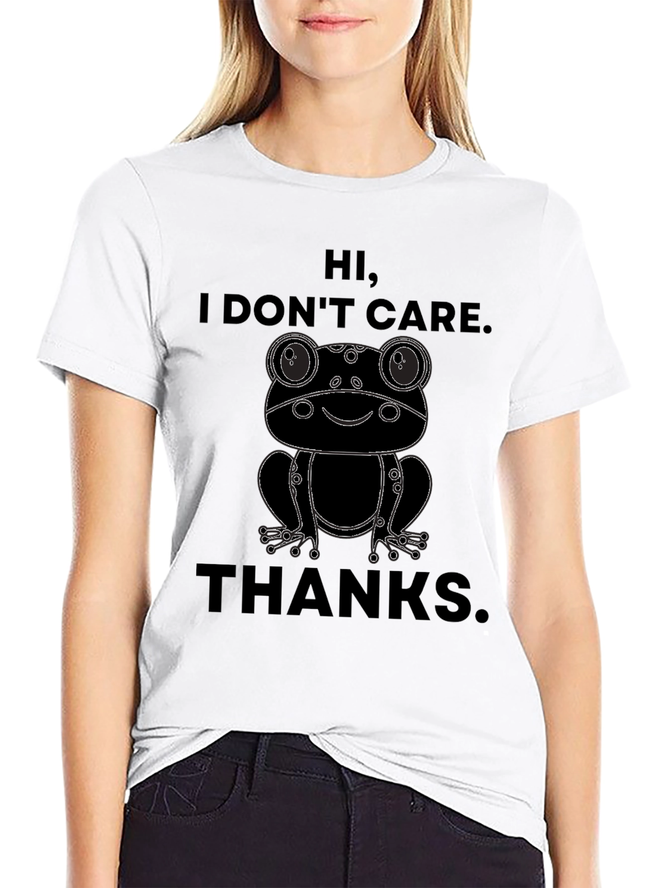 Hi I Dont Care Frog Graphic T-Shirt