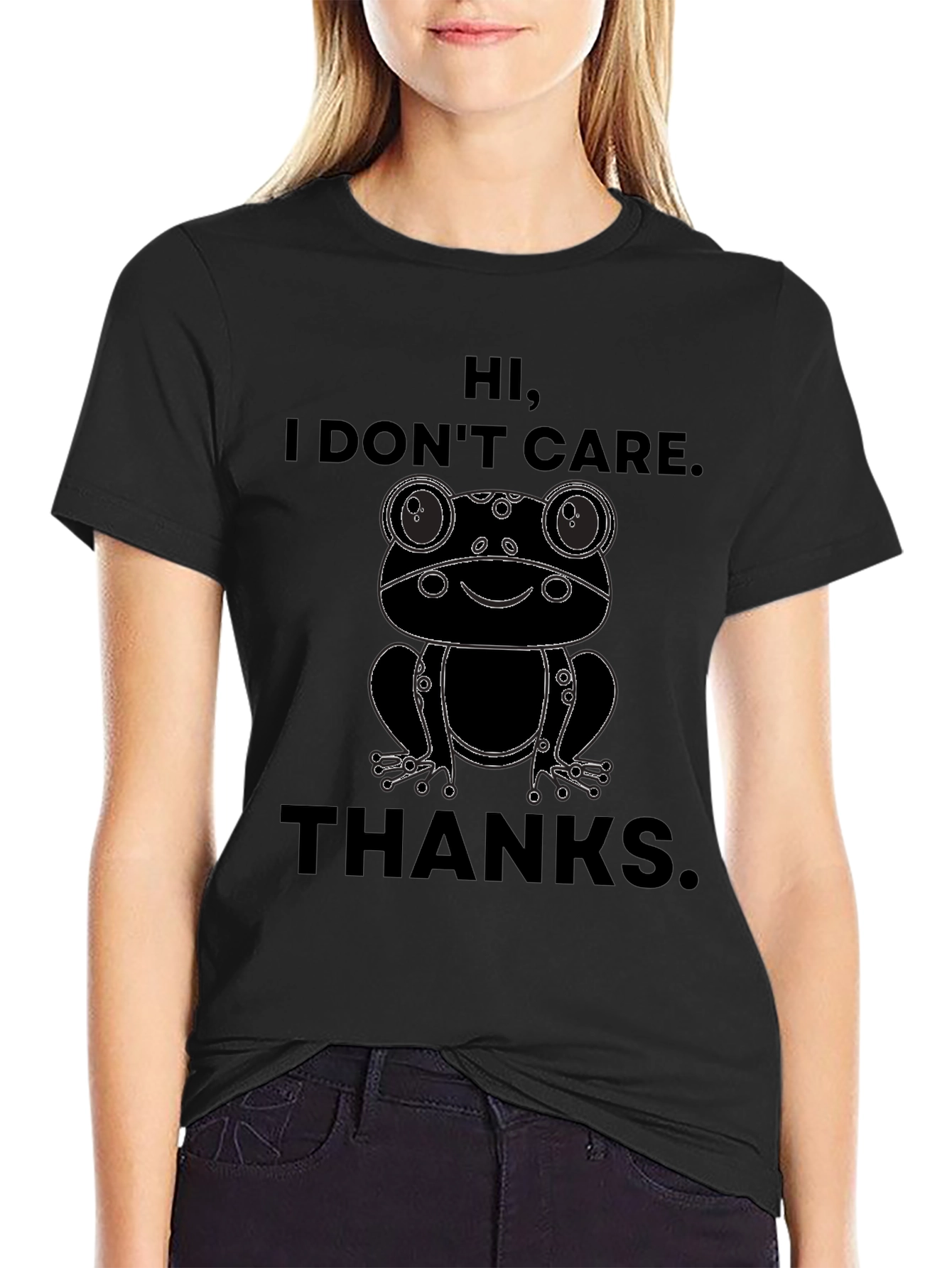 Hi I Dont Care Frog Graphic T-Shirt