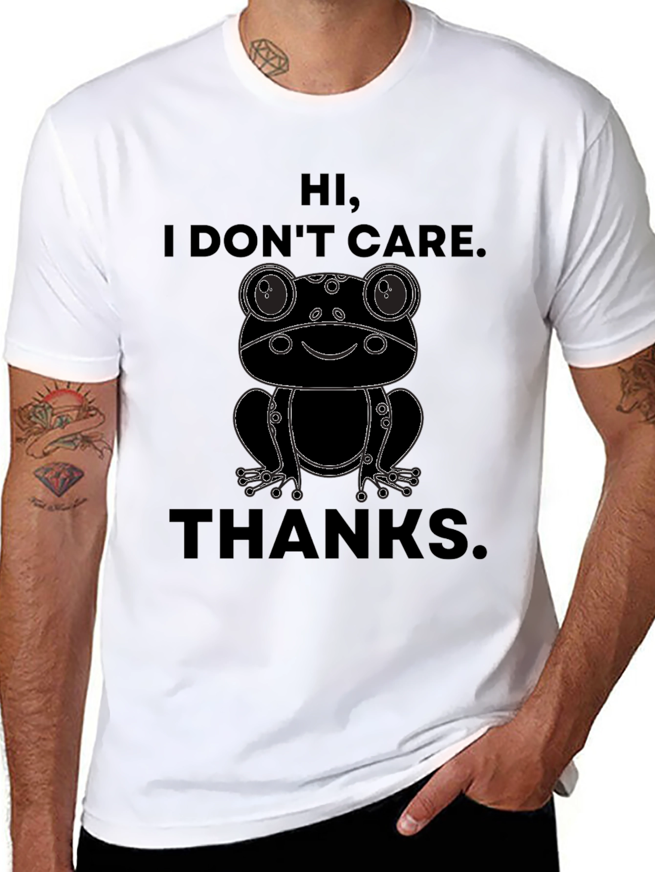Hi I Dont Care Frog Graphic T-Shirt