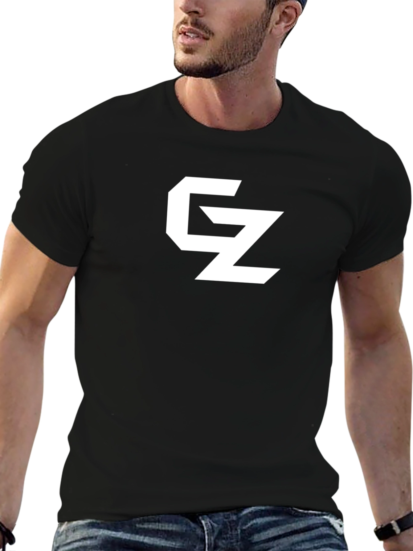 Stylish Black T-Shirt with White Logo