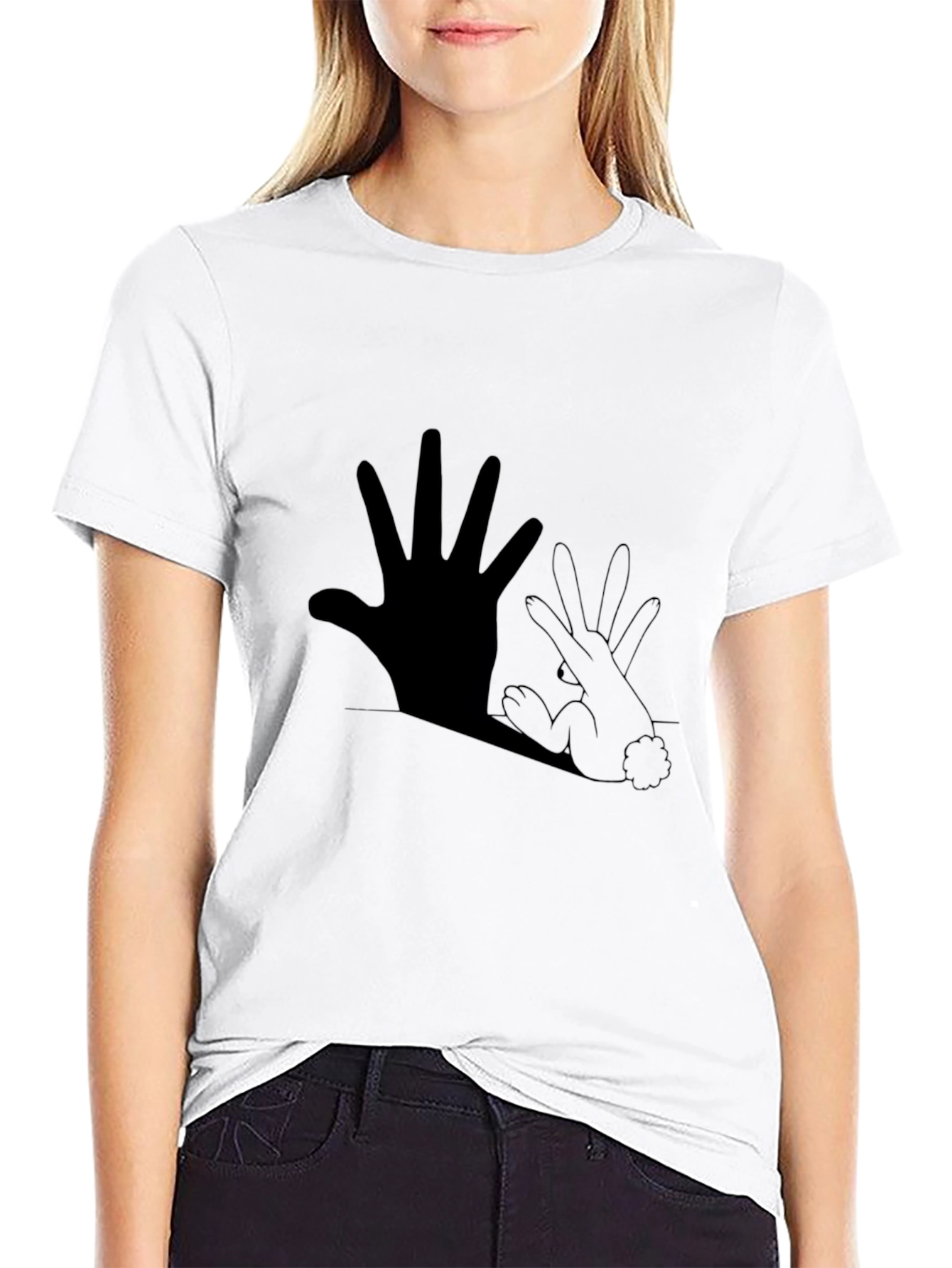 Hand Rabbit Shadow Graphic Tee