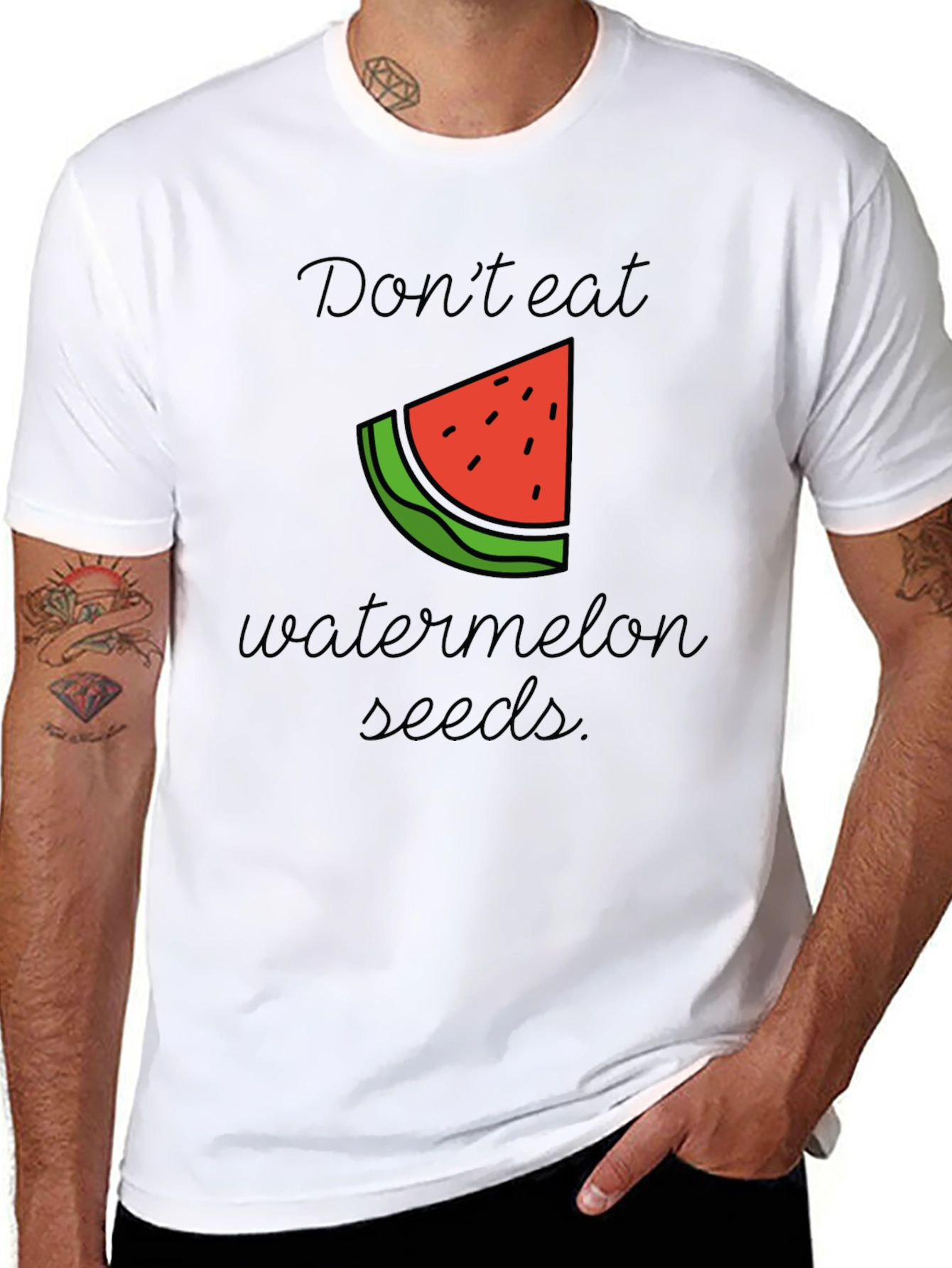 Dont Eat Watermelon Seeds Black T-Shirt