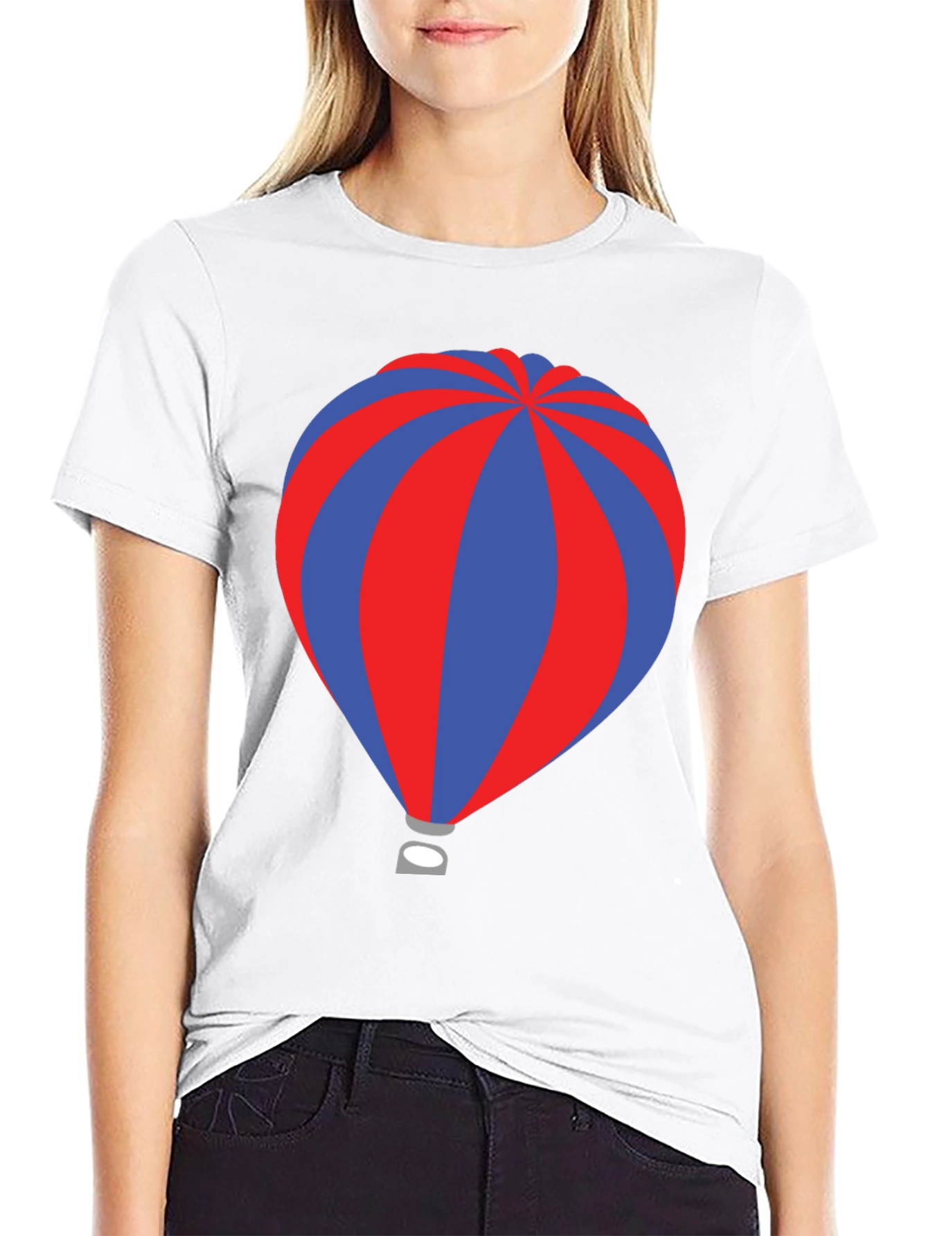 Striped Hot Air Balloon Graphic Tee